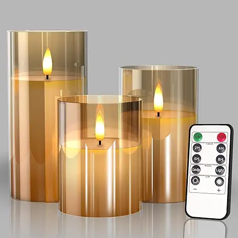 Set of Three Flameless LED Candles with Remote Control