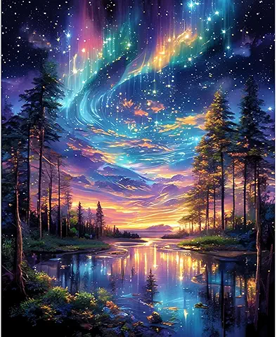 Aurora Borealis Landscape Canvas