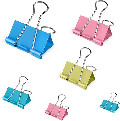 Colorful Binder Clips Set