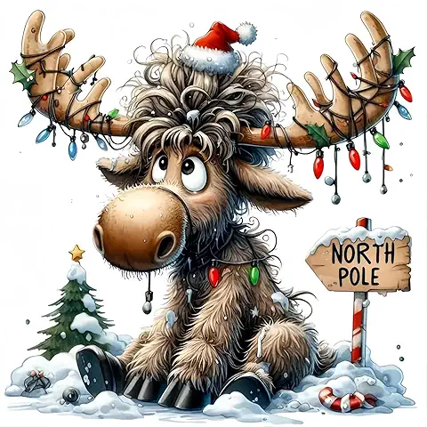 Christmas Moose Plush