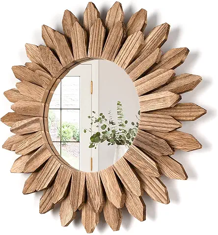Sunburst Wooden Wall Mirror