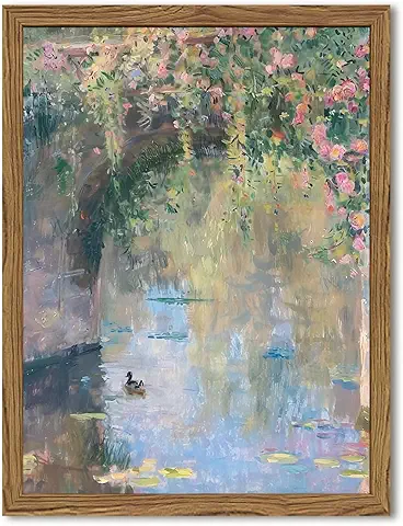 Impressionist Garden Pond Painting