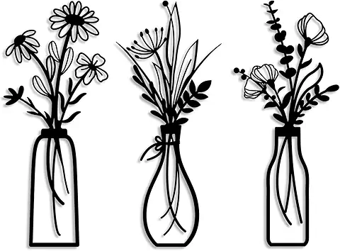 Metal Wall Art Flower Vases