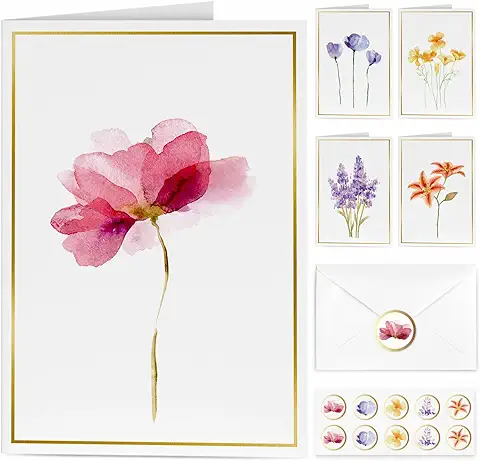 Floral Watercolor Greeting Card Set