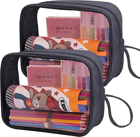 Transparent Zipper Stationery Organizer (2 Pack)