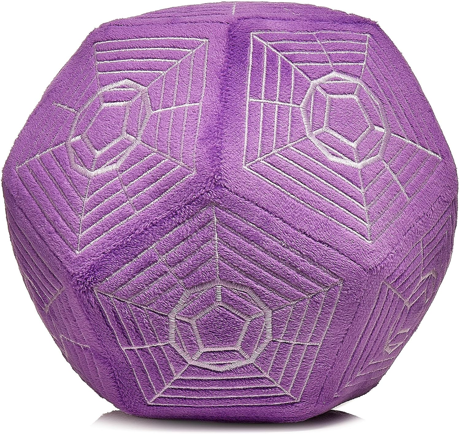Purple Geometric Plush Ottoman