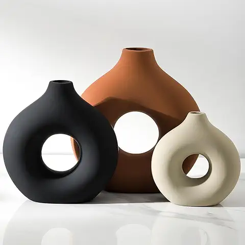 Modern Ceramic Hollow Vases Set