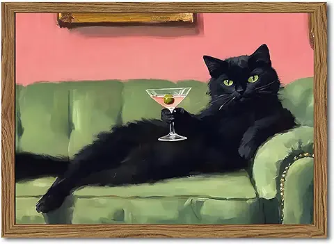 Black Cat Lounge Art Print