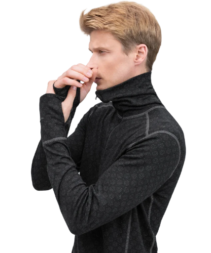 Merino Xtreme Vyriški Termo Marškinėliai Aukštu Kaklu Su 1/2 Užtrauktuku
