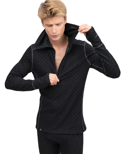 Merino Xtreme Vyriški Termo Marškinėliai Aukštu Kaklu Su 1/2 Užtrauktuku