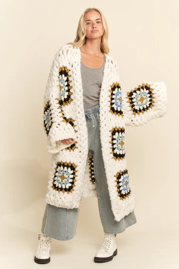 Handmade Crochet Granny Square Cardigan
