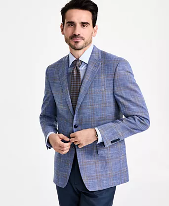 Blue Checkered Men's Blazer
