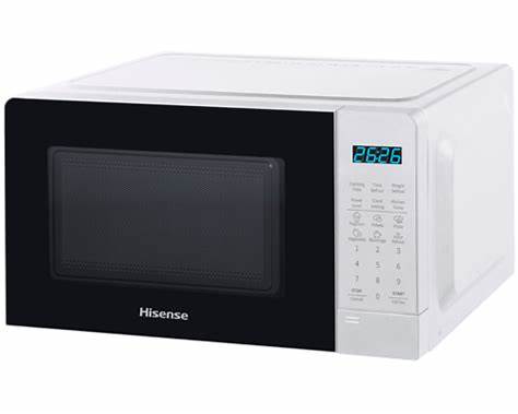 Hisense 20 L White Digital Microwave Oven – 700W, 11 Power Levels, Digital Timer & Defrost by Weight