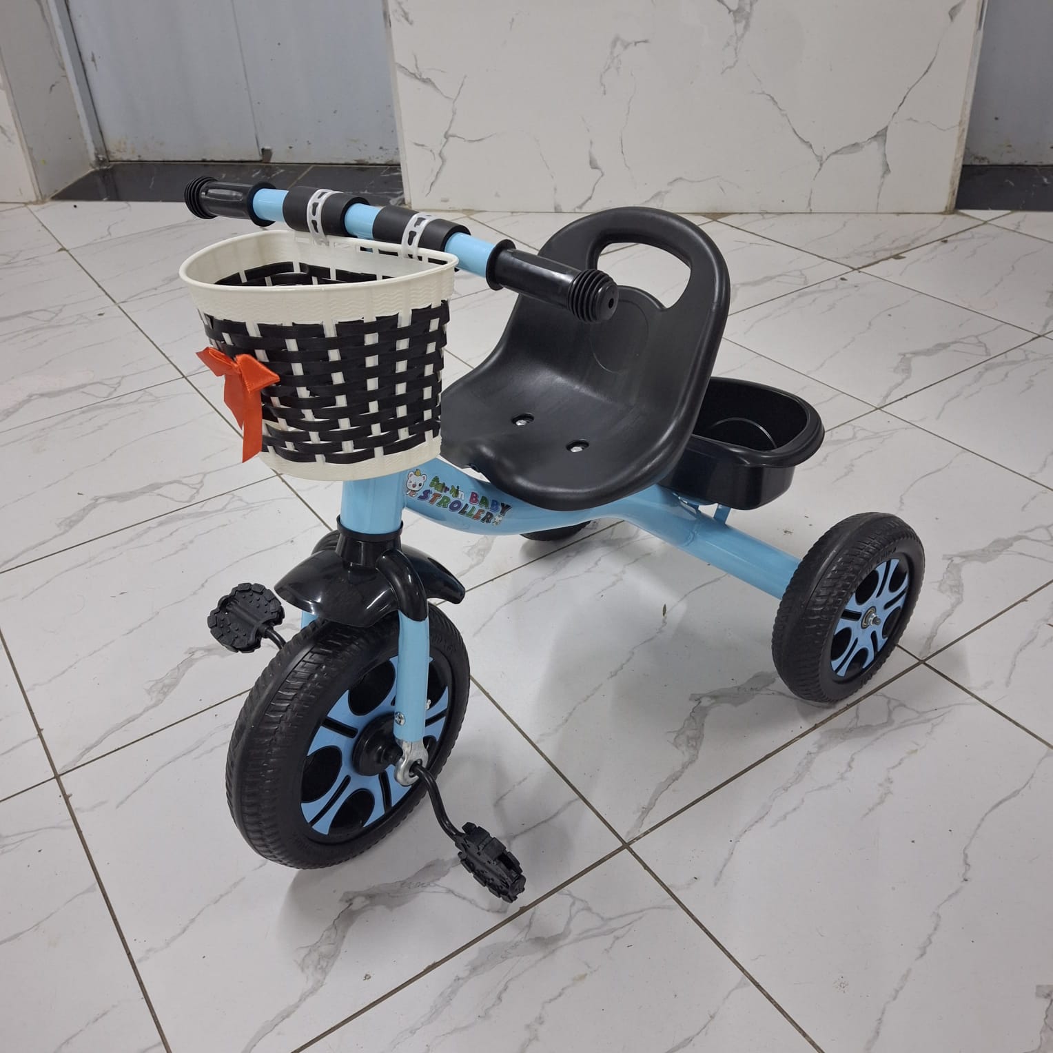 Colorful Toddler Tricycle – Pink, Blue, Red Pedal Ride-on with Basket & Comfortable Seat (Ages 2-4)