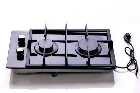 Haier glass inbuilt 2 burner with wok burner hob cooker
