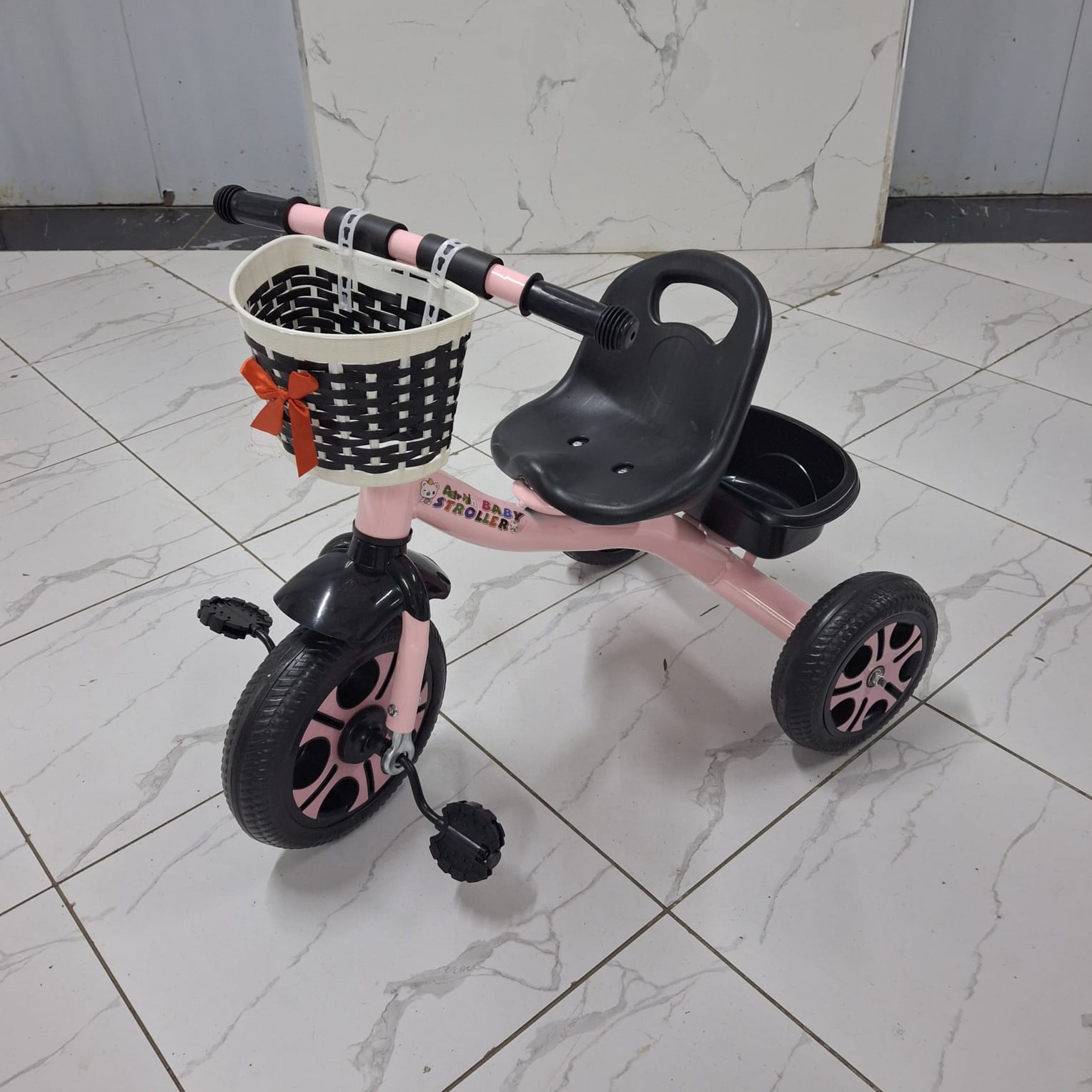 Colorful Toddler Tricycle – Pink, Blue, Red Pedal Ride-on with Basket & Comfortable Seat (Ages 2-4)