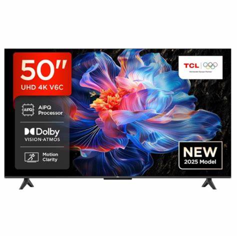 TCL 50" UHD 4K Smart TV (V6C, 2025 Model)