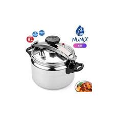 NUNIX Non-Explosive Pressure Cooker – Safe, Stainless Steel, Multiple Sizes (5L, 7L, 9L, 11L, 15L)”