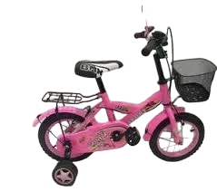 12″ Kids Bicycle – Size 12 Children’s Bike with Training Wheels & Front Basket (Pink Edition)”