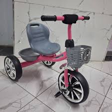 Colorful Toddler Tricycles – Blue, Pink, Red Pedal Ride-on with Basket & Comfortable Seat (Ages 2-4)