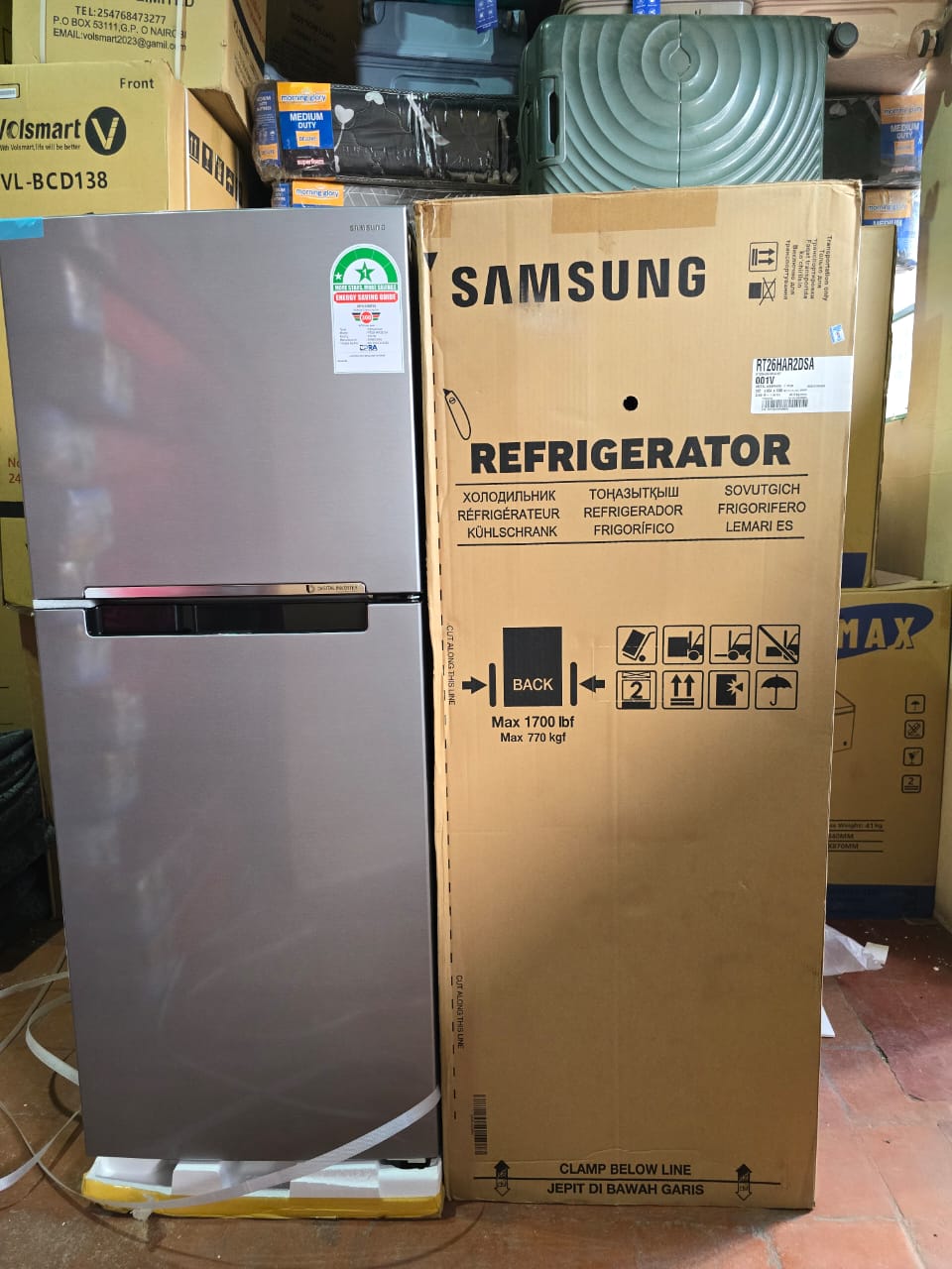 RT26HAR2DSA - SAMSUNG Fridge, Top Mount Freezer 2 Door, No Frost, 203L, INVERTER Compressor, Silver