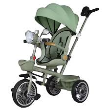 Trendy Baby Tricycle with Canopy & Parent Push Handle (GREEN)