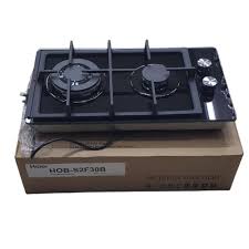 Haier glass inbuilt 2 burner with wok burner hob cooker