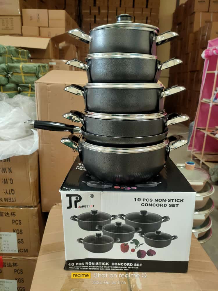 JPamespot 10 Pcs Non-Stick Concord Cookware Set