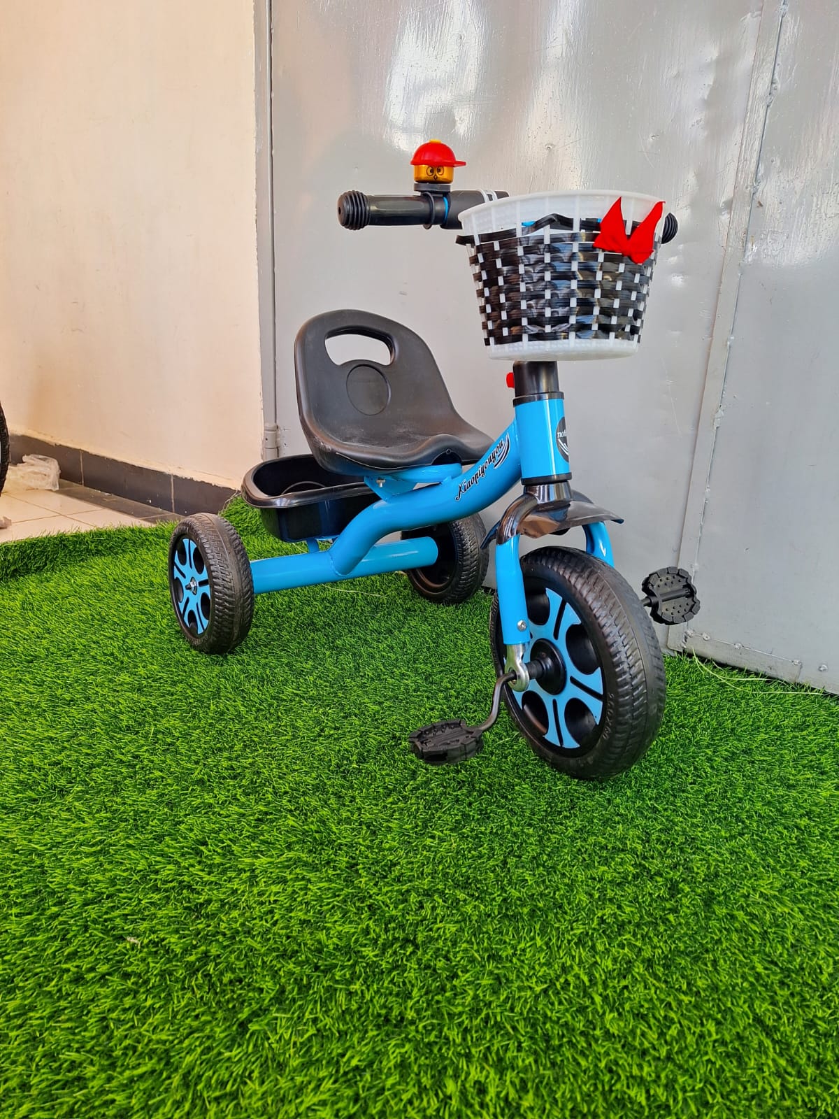 Blue Tricycle for Toddlers – Pedal Ride-on with Basket & Adjustable Seat (Ages 2-4)”