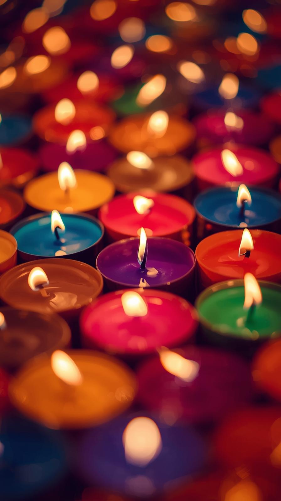 Colorful Tealight Candles pack of 24