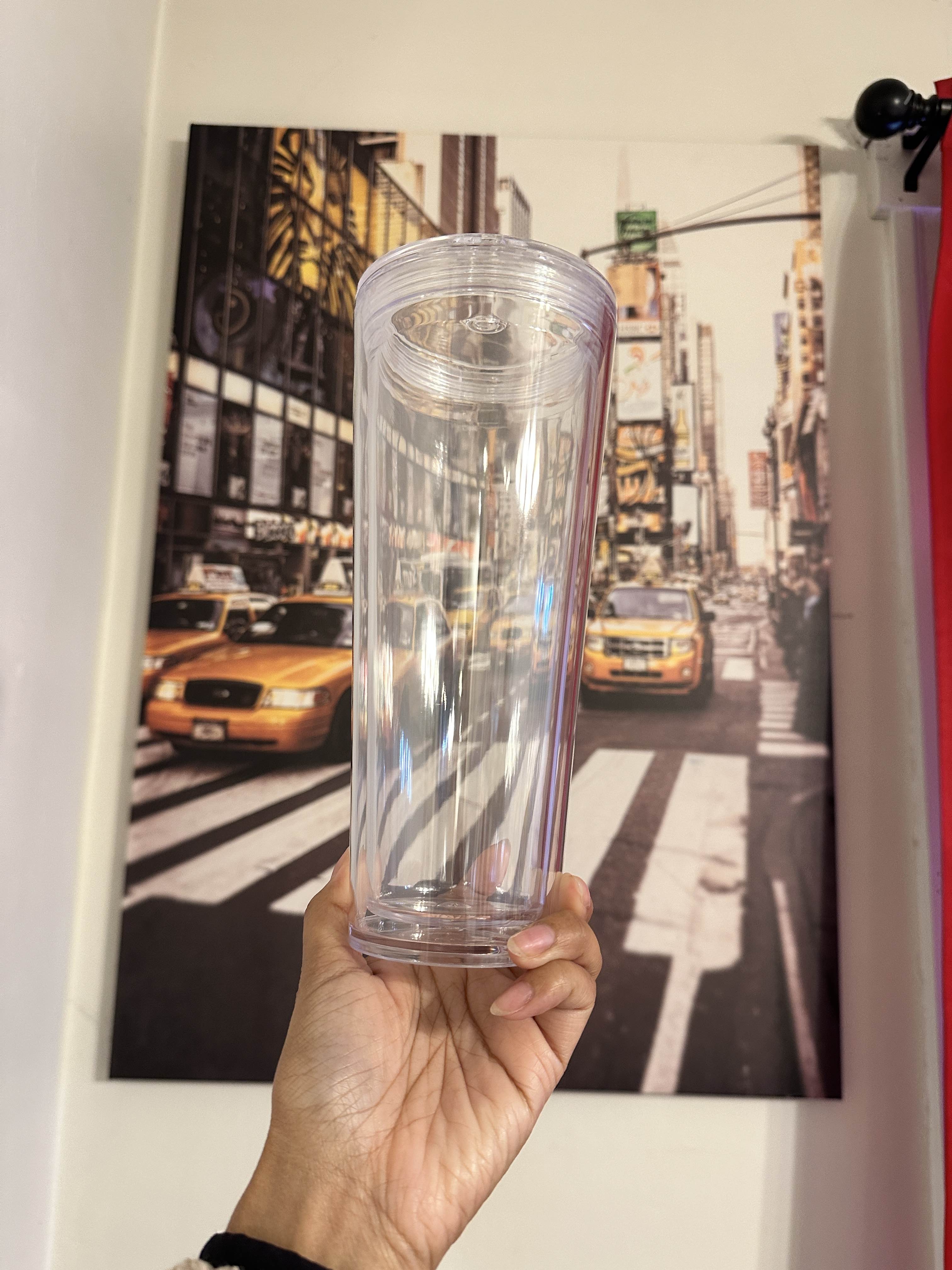 ❥ Blank 24 oz Tapered Snowglobe Tumbler