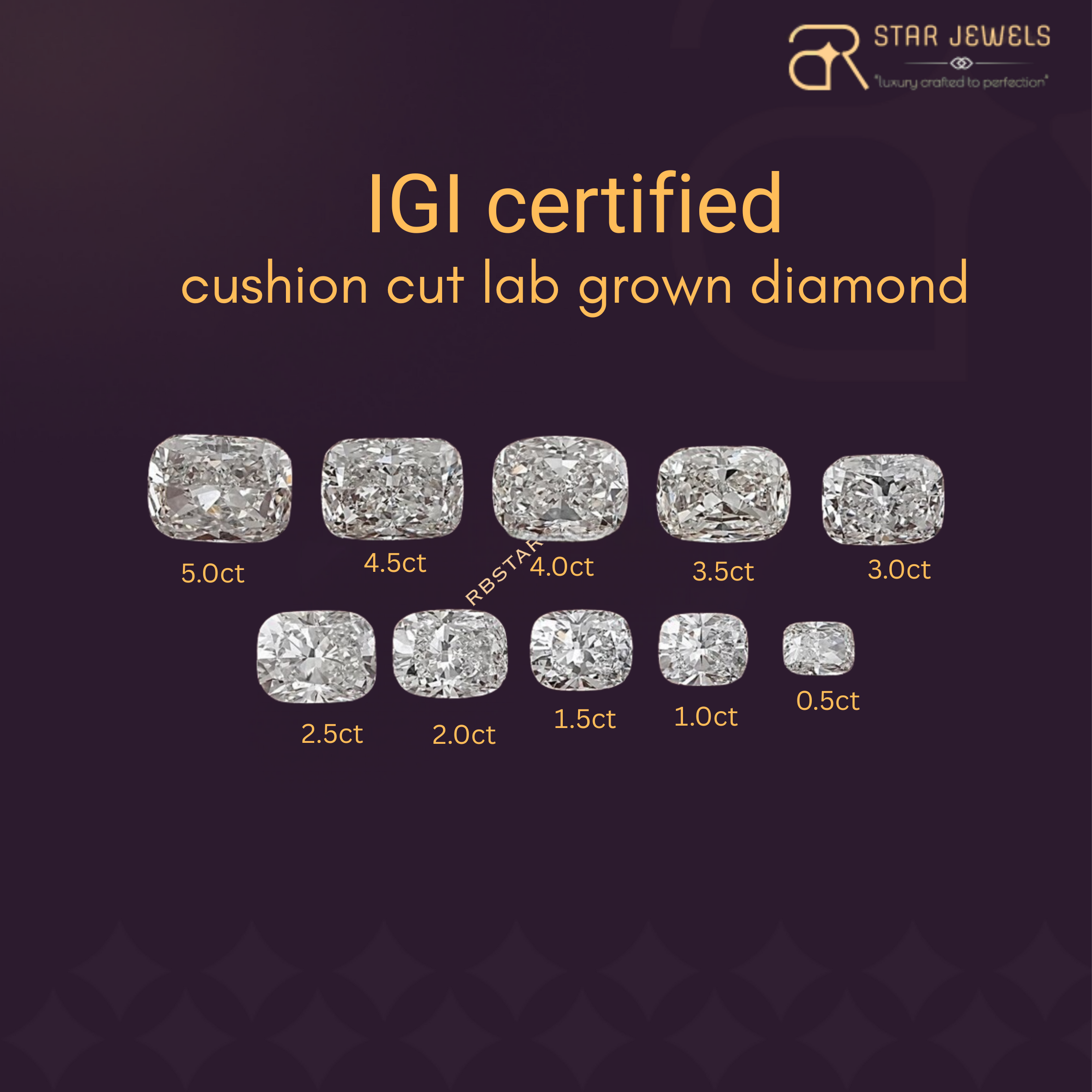 Cushion Cut Lab Grown Diamond 0.5ct to 9ct | IGI Certified Loose Diamond
