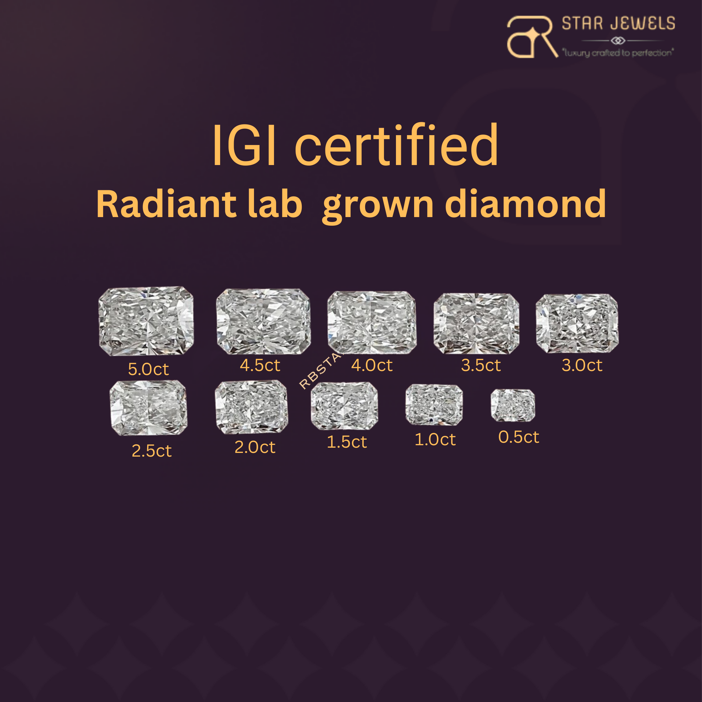 Radiant Cut Lab Grown Diamond 0.5ct to 9ct | IGI Certified Loose Diamond