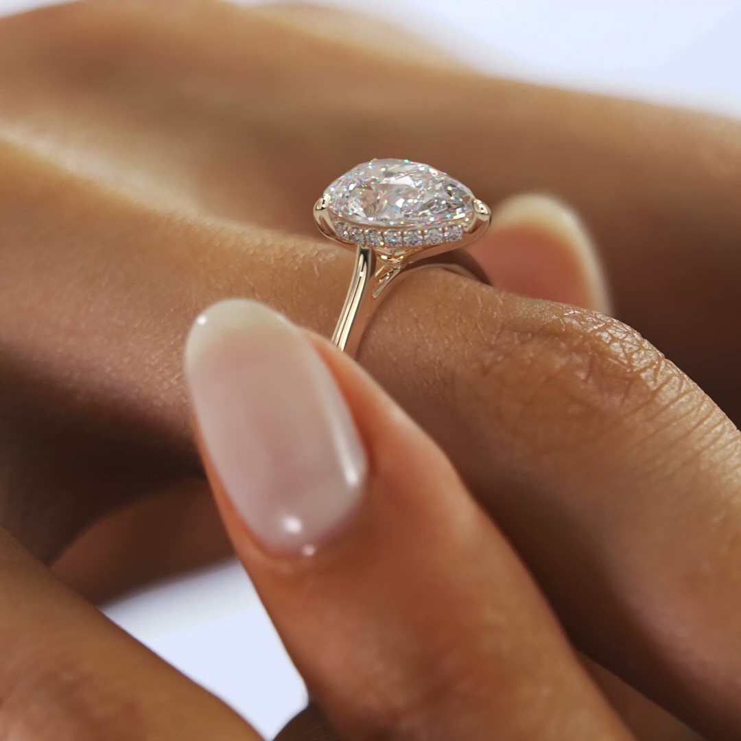 14K Gold Pear IGI certified  Lab Diamond Ring – Handmade Promise Ring, Minimalist Engagement or Anniversary Gift for Women