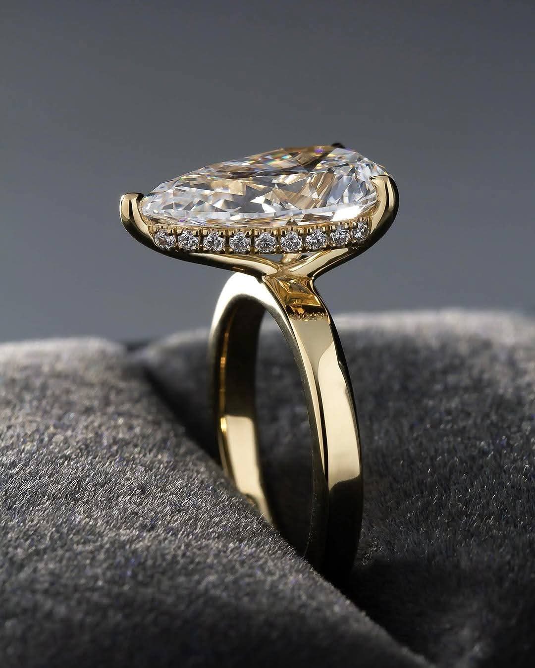 14K Gold Pear IGI certified  Lab Diamond Ring – Handmade Promise Ring, Minimalist Engagement or Anniversary Gift for Women