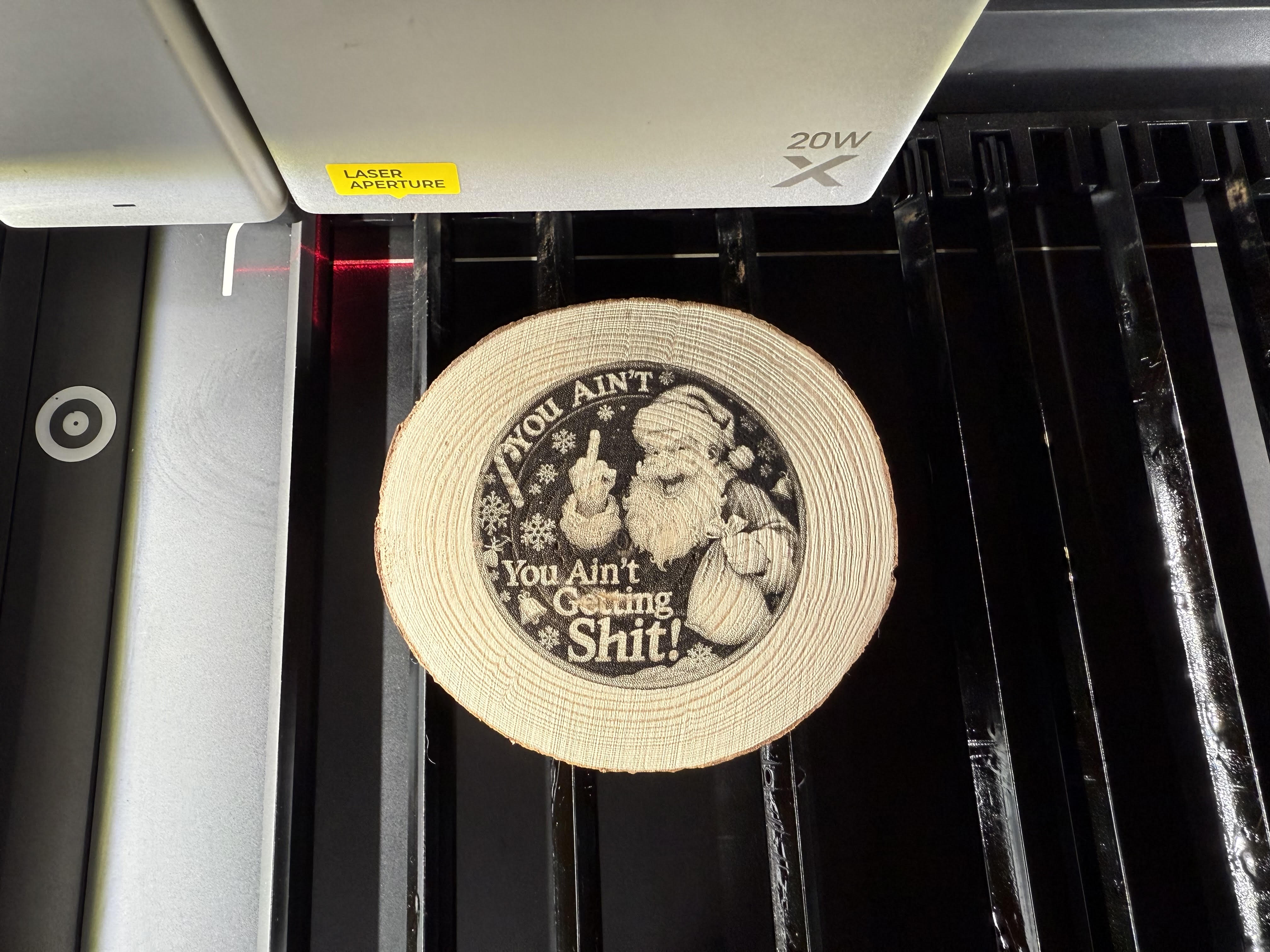 Engraved Santa Wood Slice