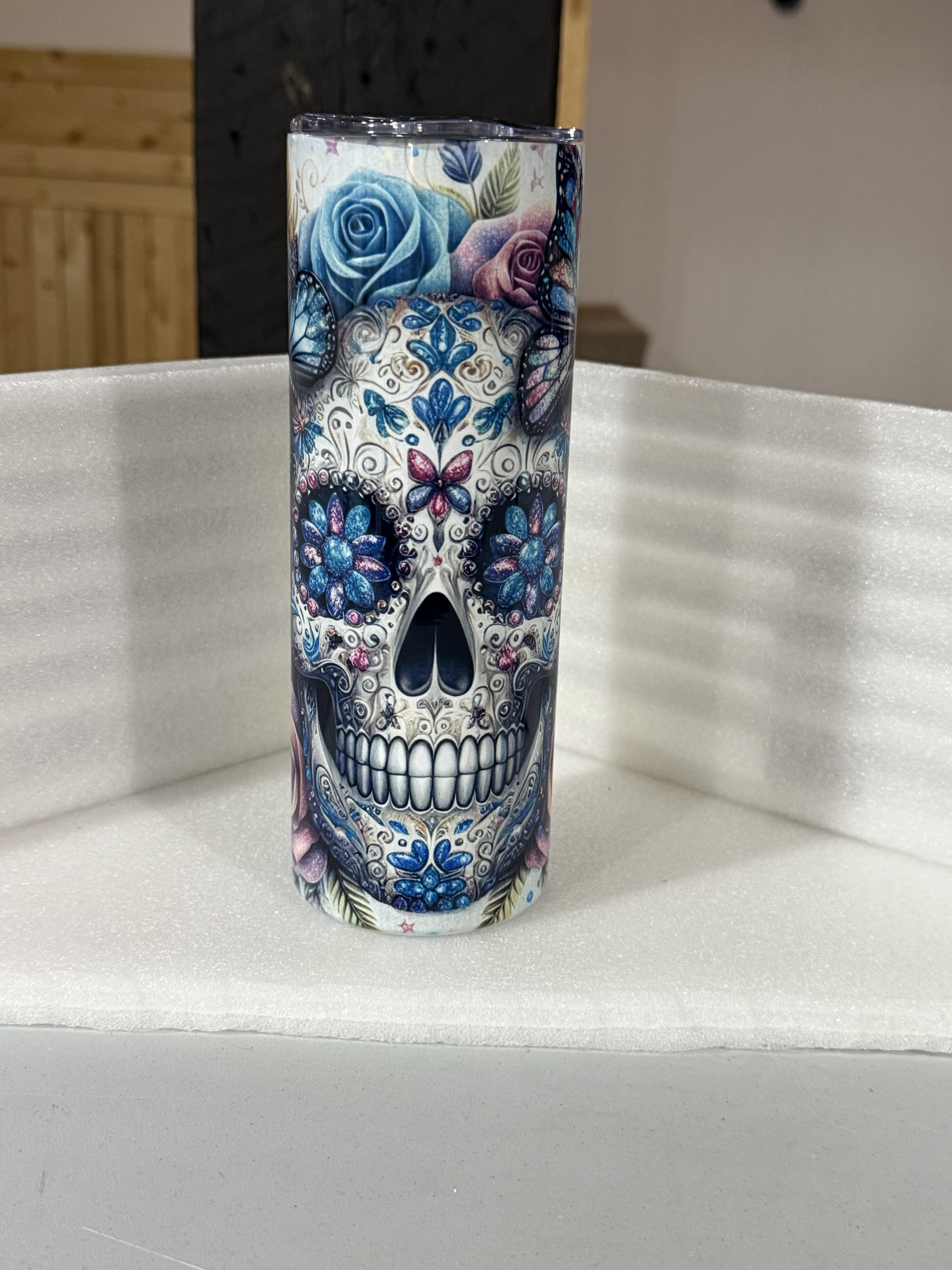 Sugar Skull Floral Tumbler