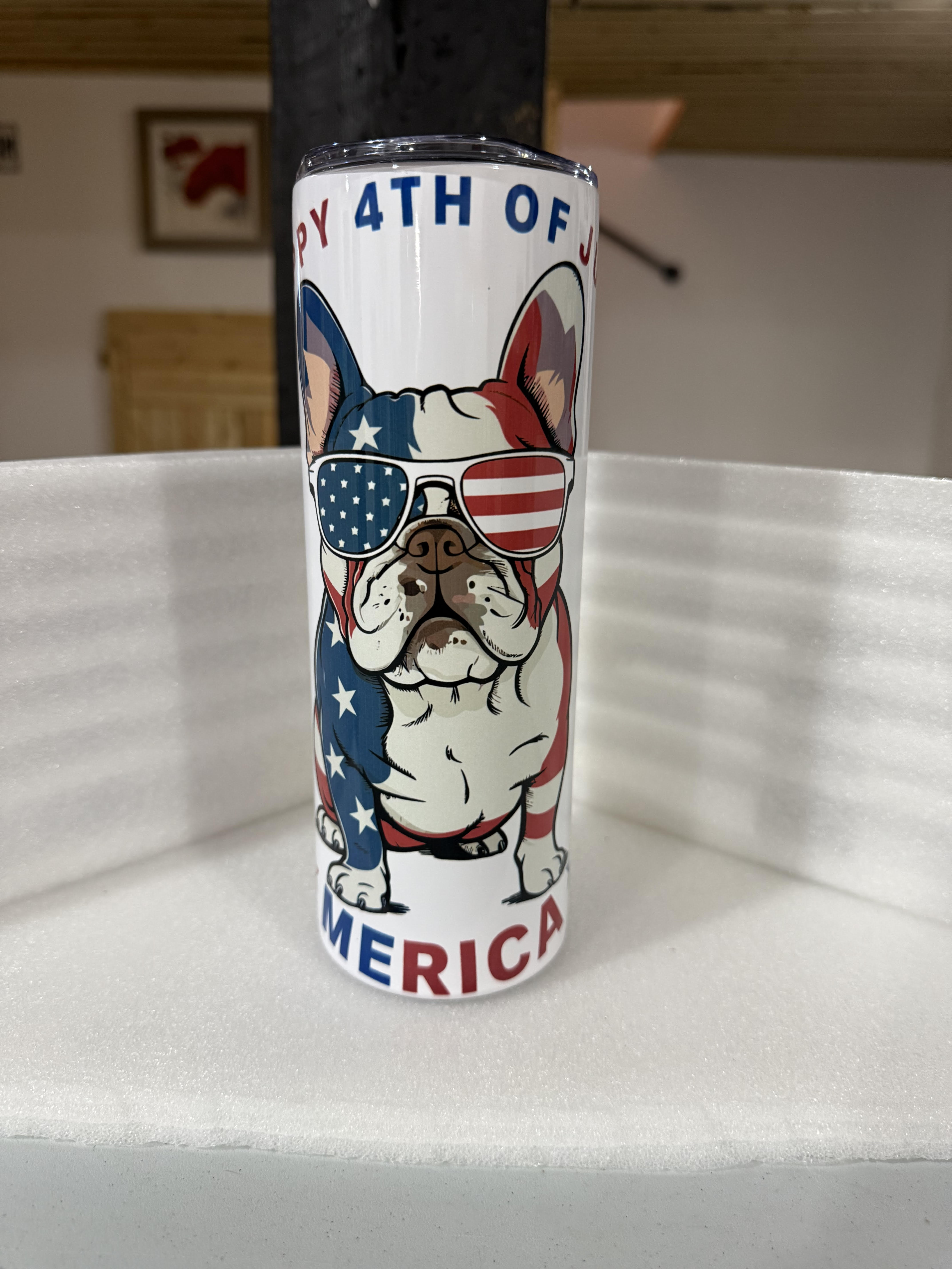 Patriotic Bulldog Tumbler