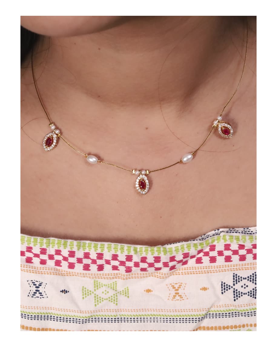 The Lucent Whisper Necklace Set: An Illusion Choker