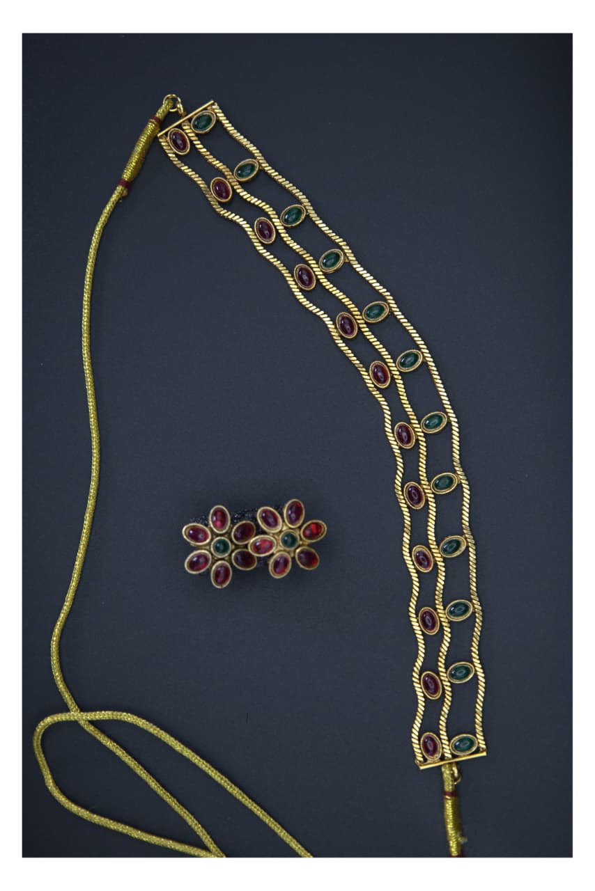 The Kemp Stone Onam Palakka Necklace Set