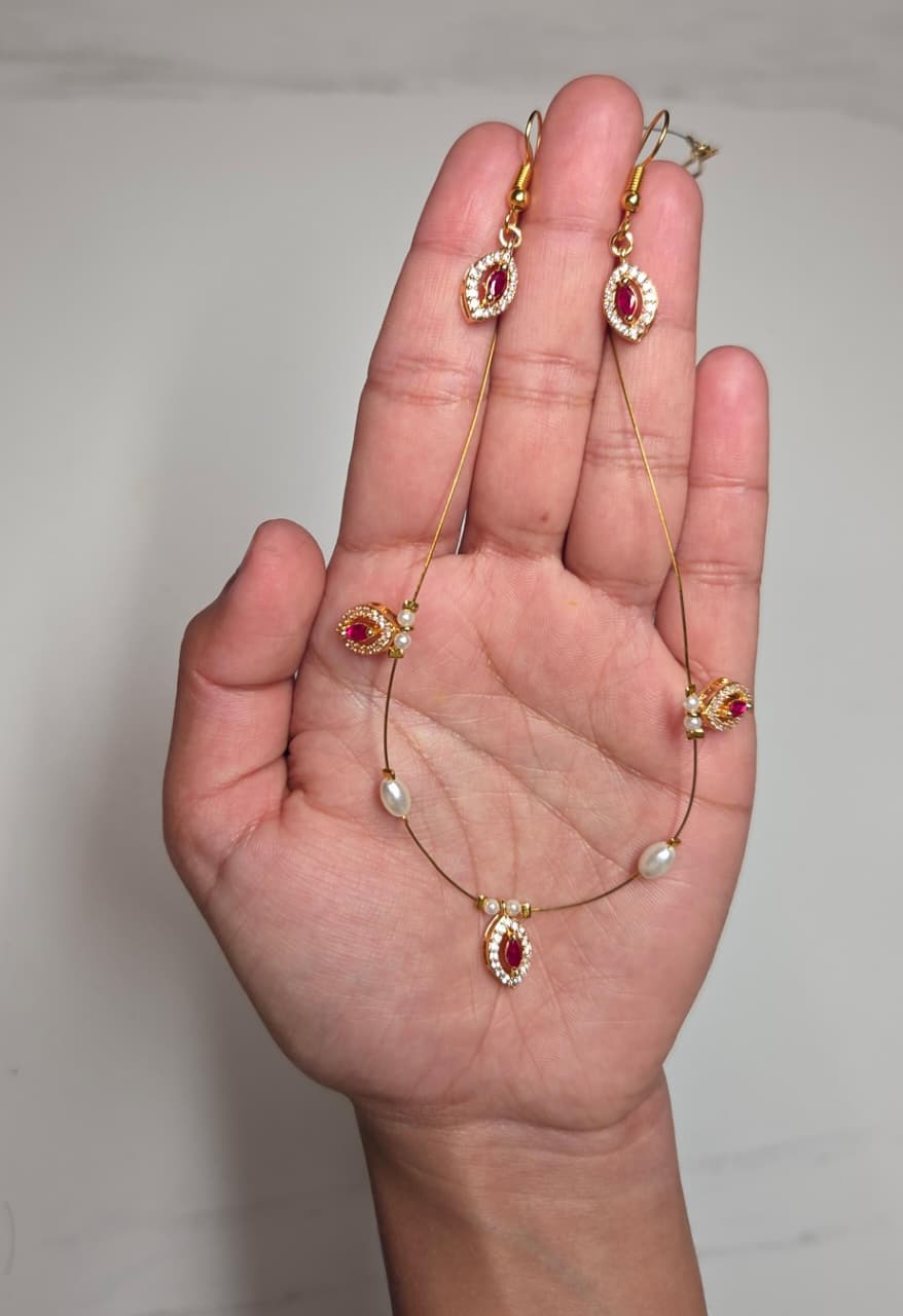 The Lucent Whisper Necklace Set: An Illusion Choker