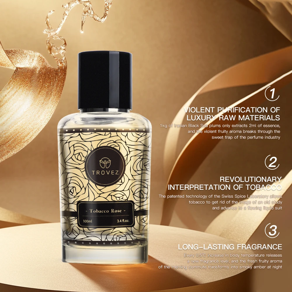 Trovez Tobacco Rose Perfume. Eau de Parfum. For Men and Women. 100 ml 3.4 oz fl.