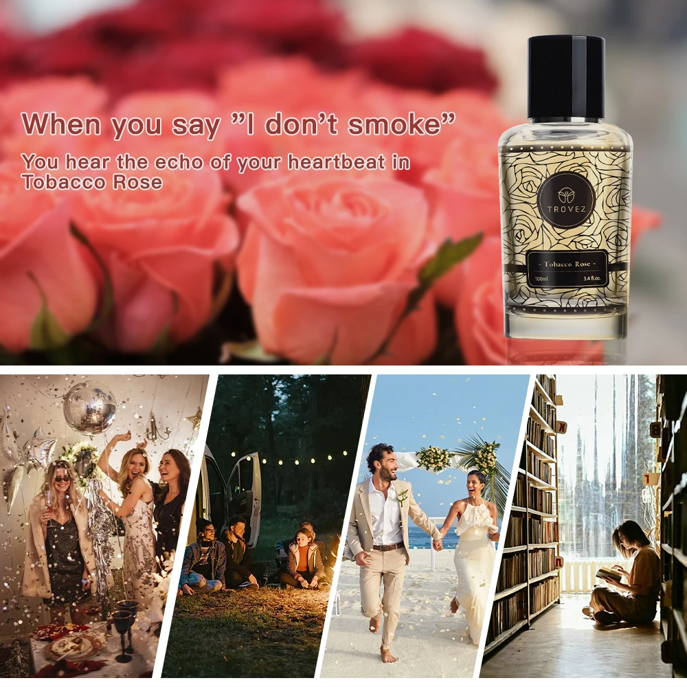 Trovez Tobacco Rose Perfume. Eau de Parfum. For Men and Women. 100 ml 3.4 oz fl.