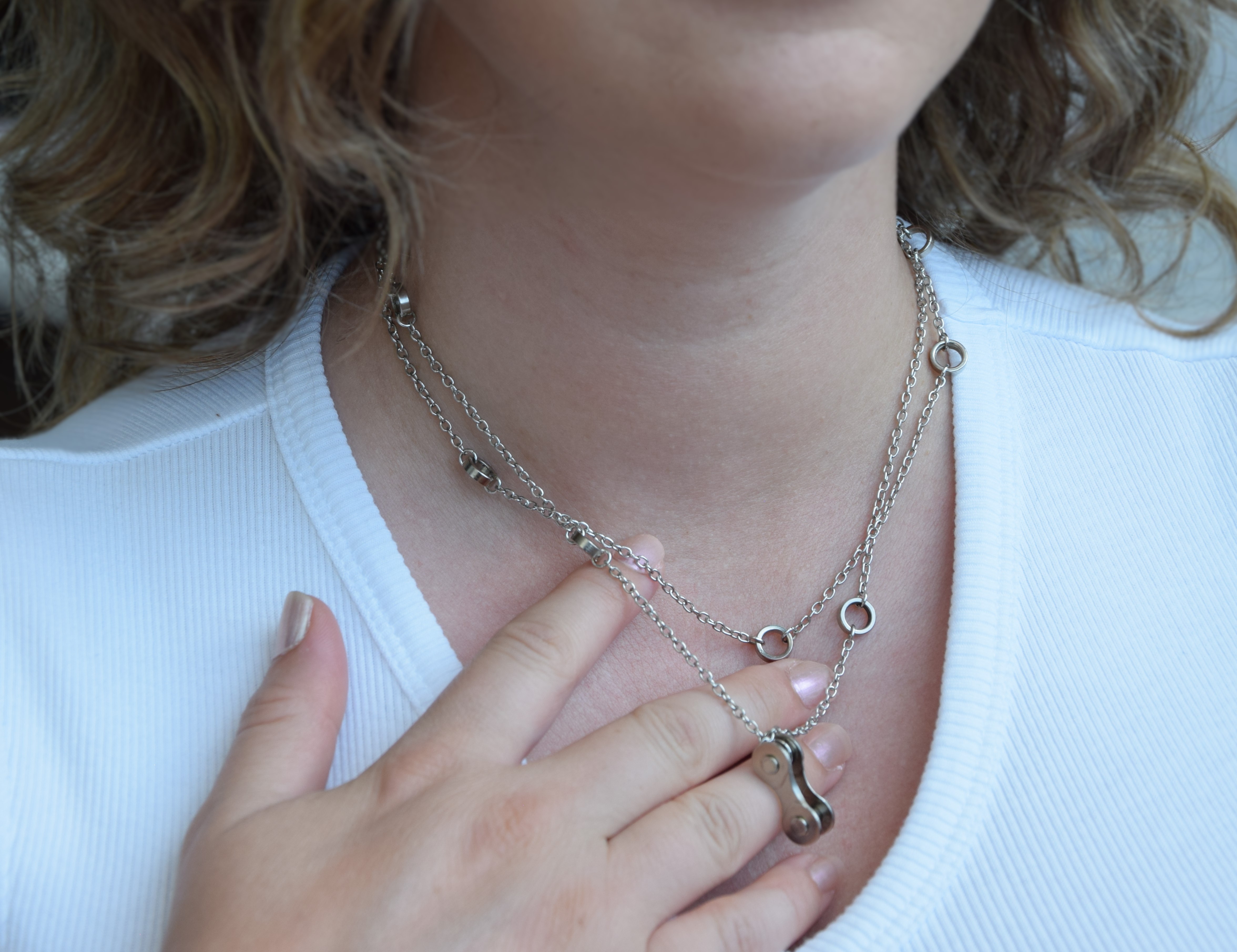 Metallhalskette - Doppelt gewickelt mit Einzelelemente
