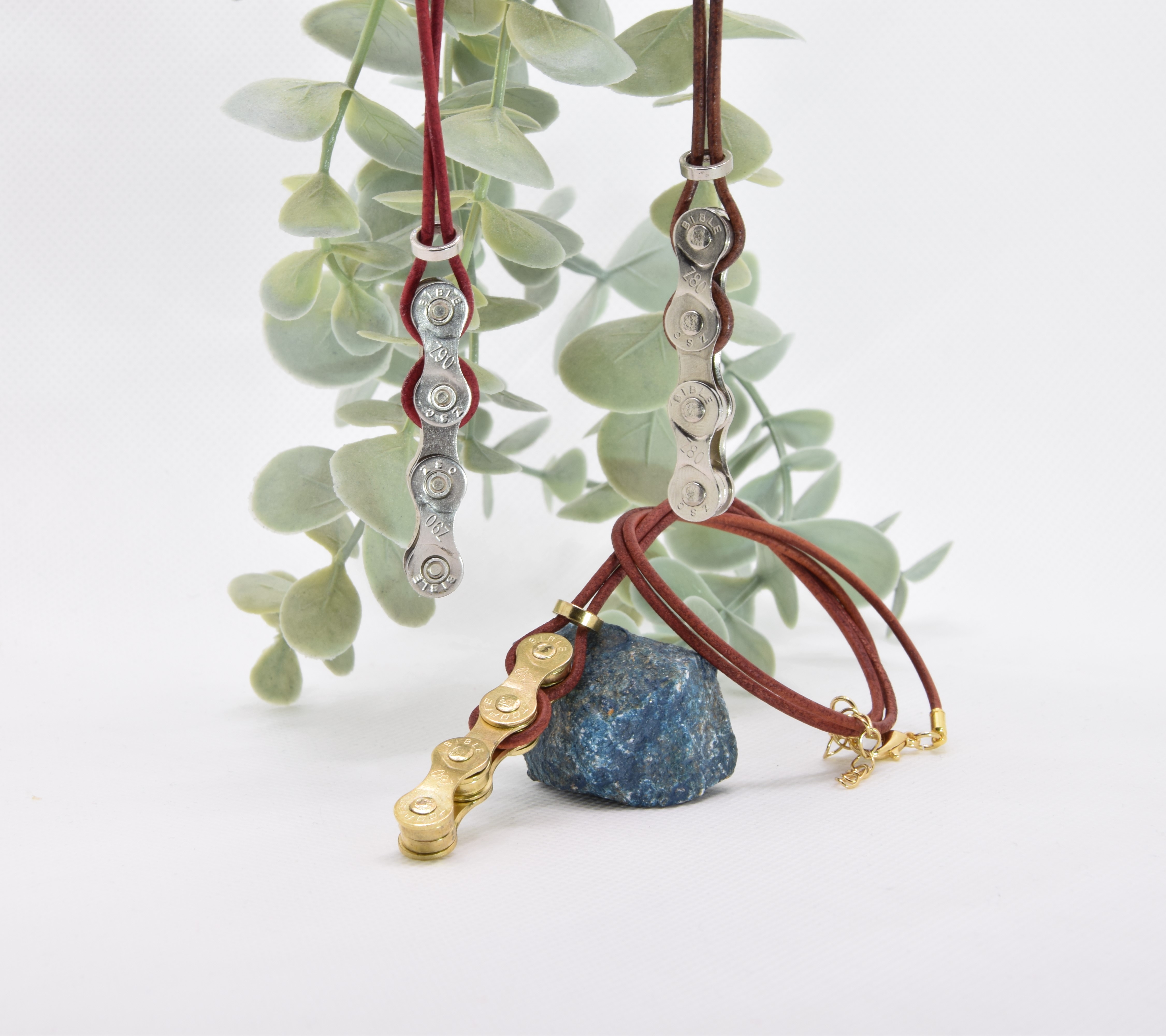 Halskette Leder - Anhänger Langglieder