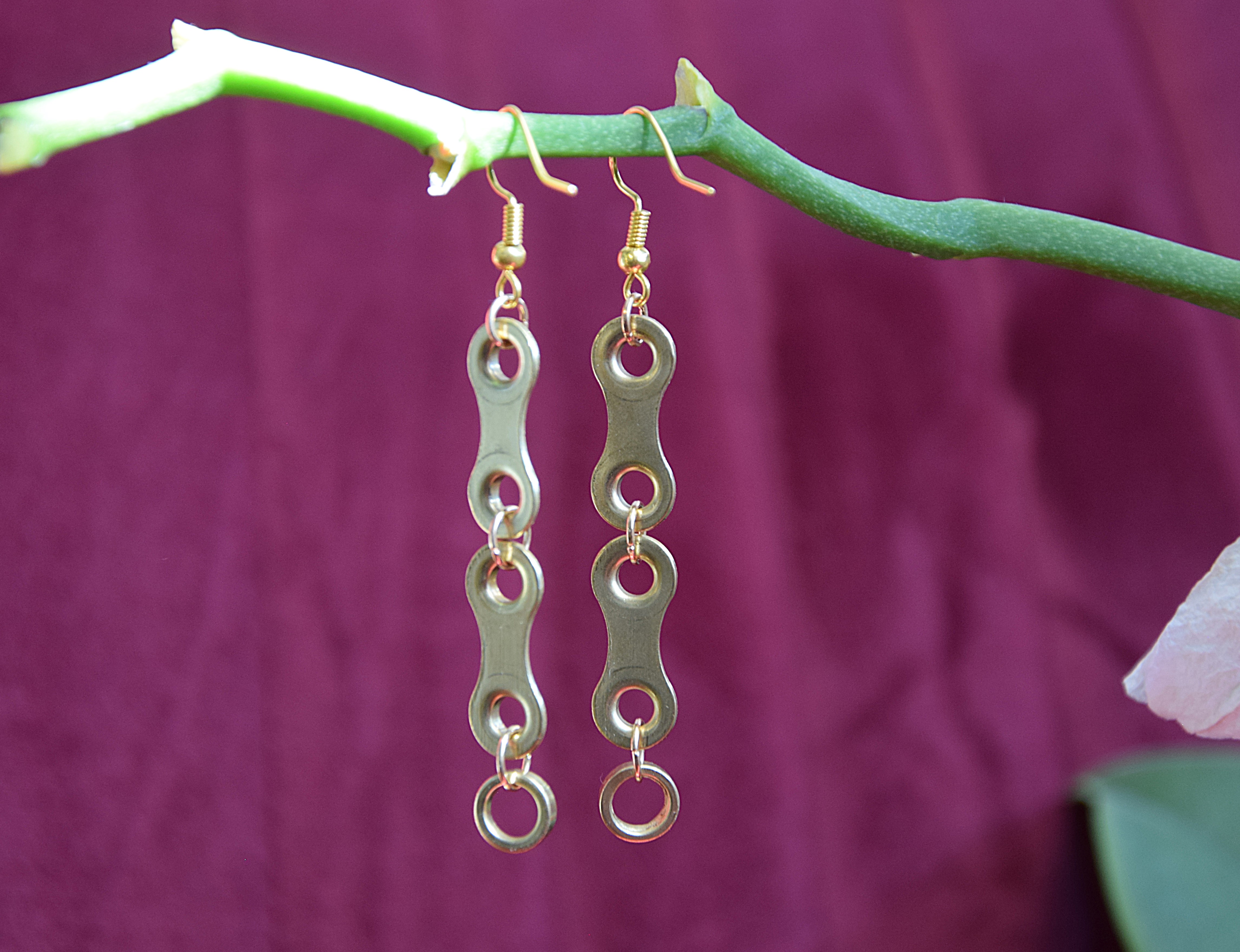 Ohrhänger - Einzelelement zweifach mit Ring