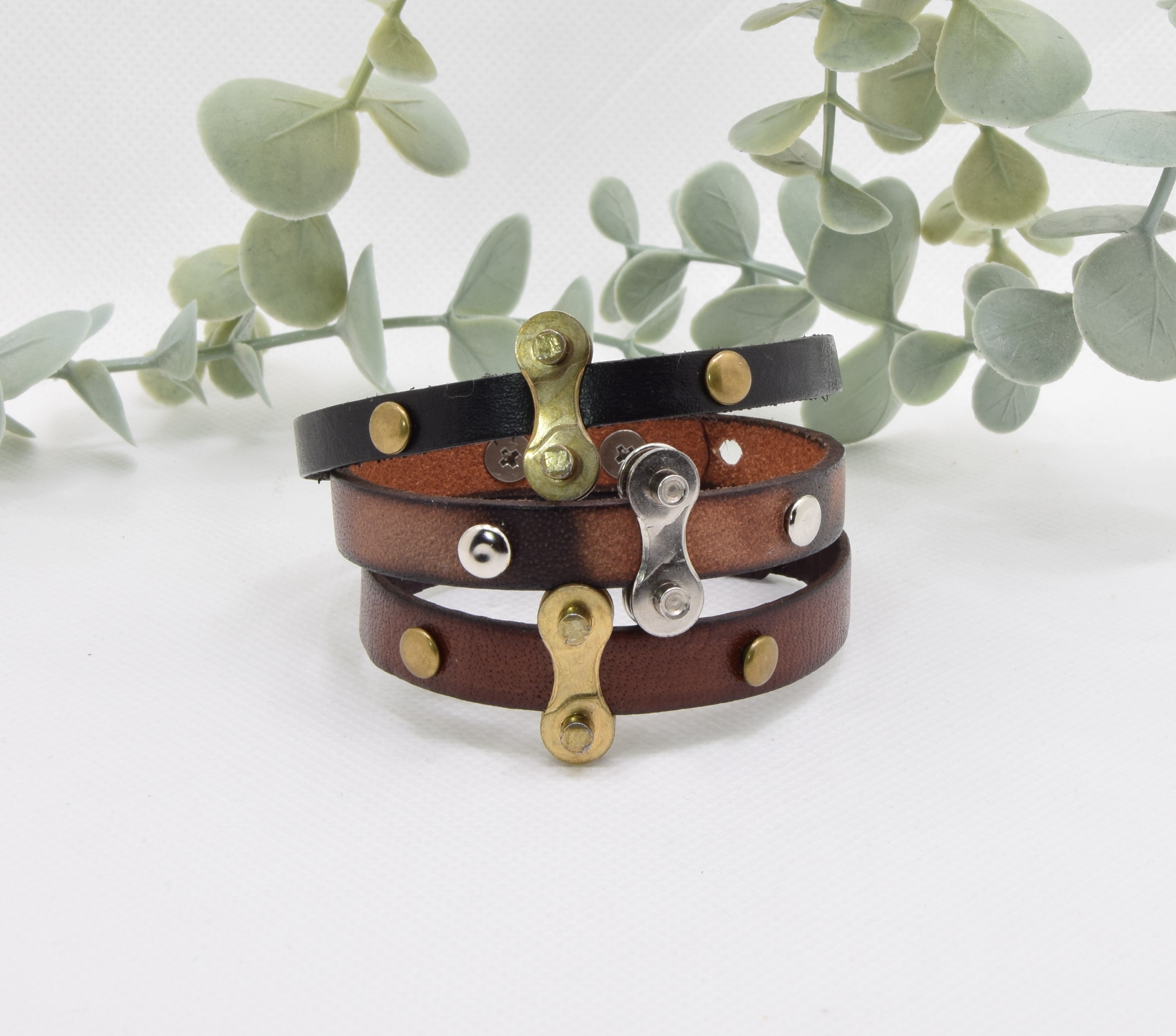 Lederarmband einfach gewickelt mit Einzelelement