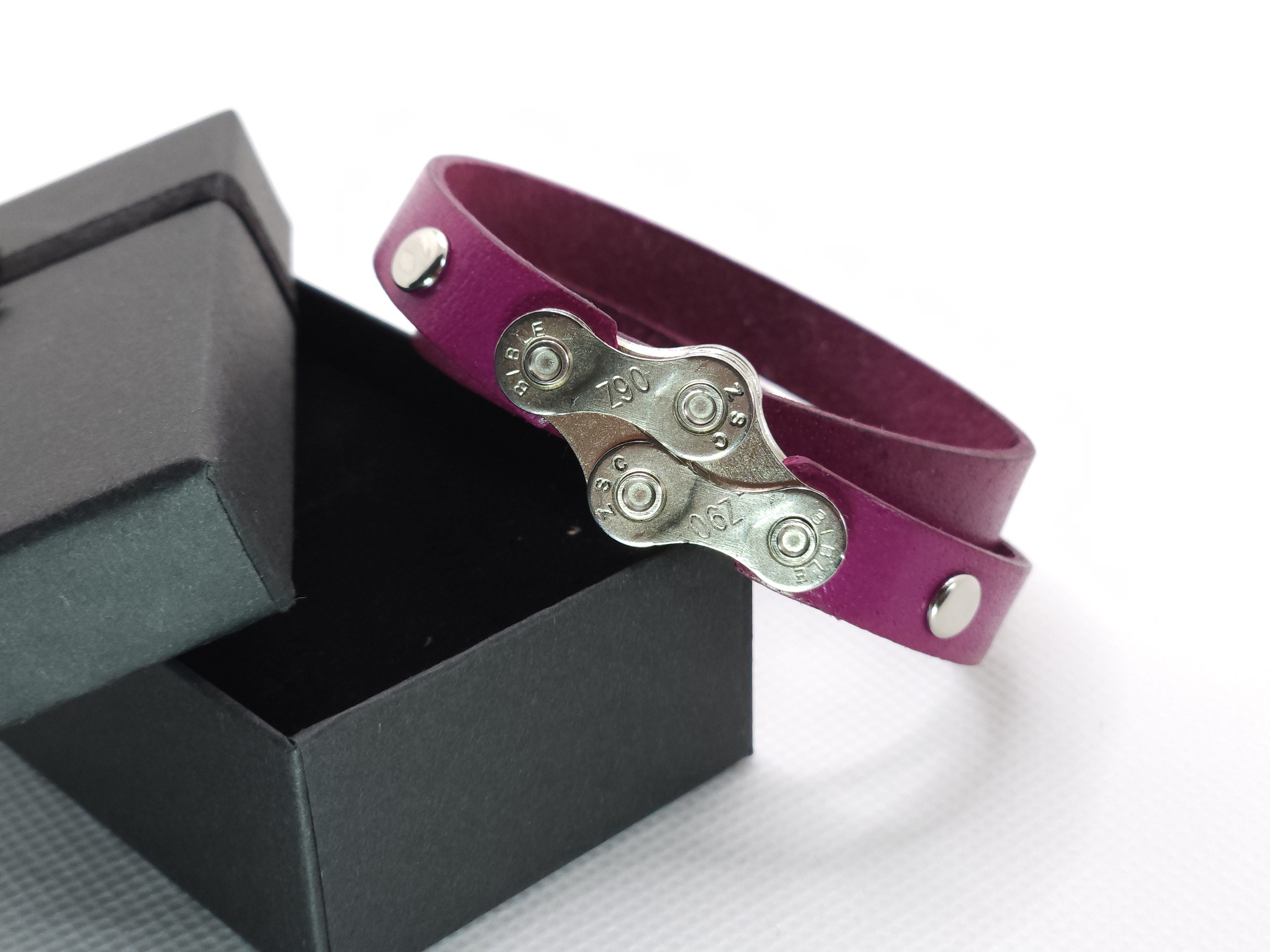 Lederarmband doppelt gewickelt mit Raute