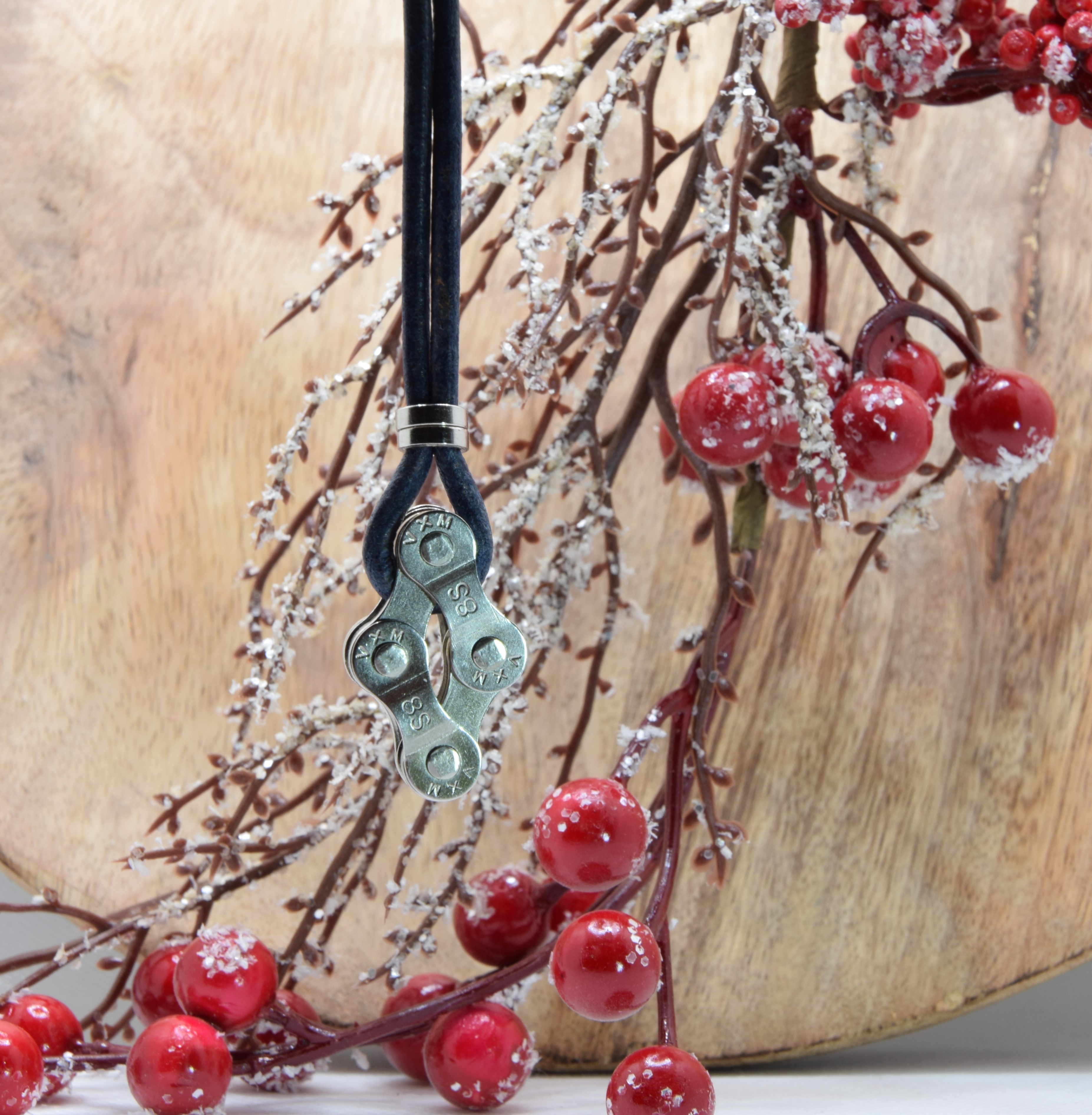 Halskette Leder - Anhänger Raute