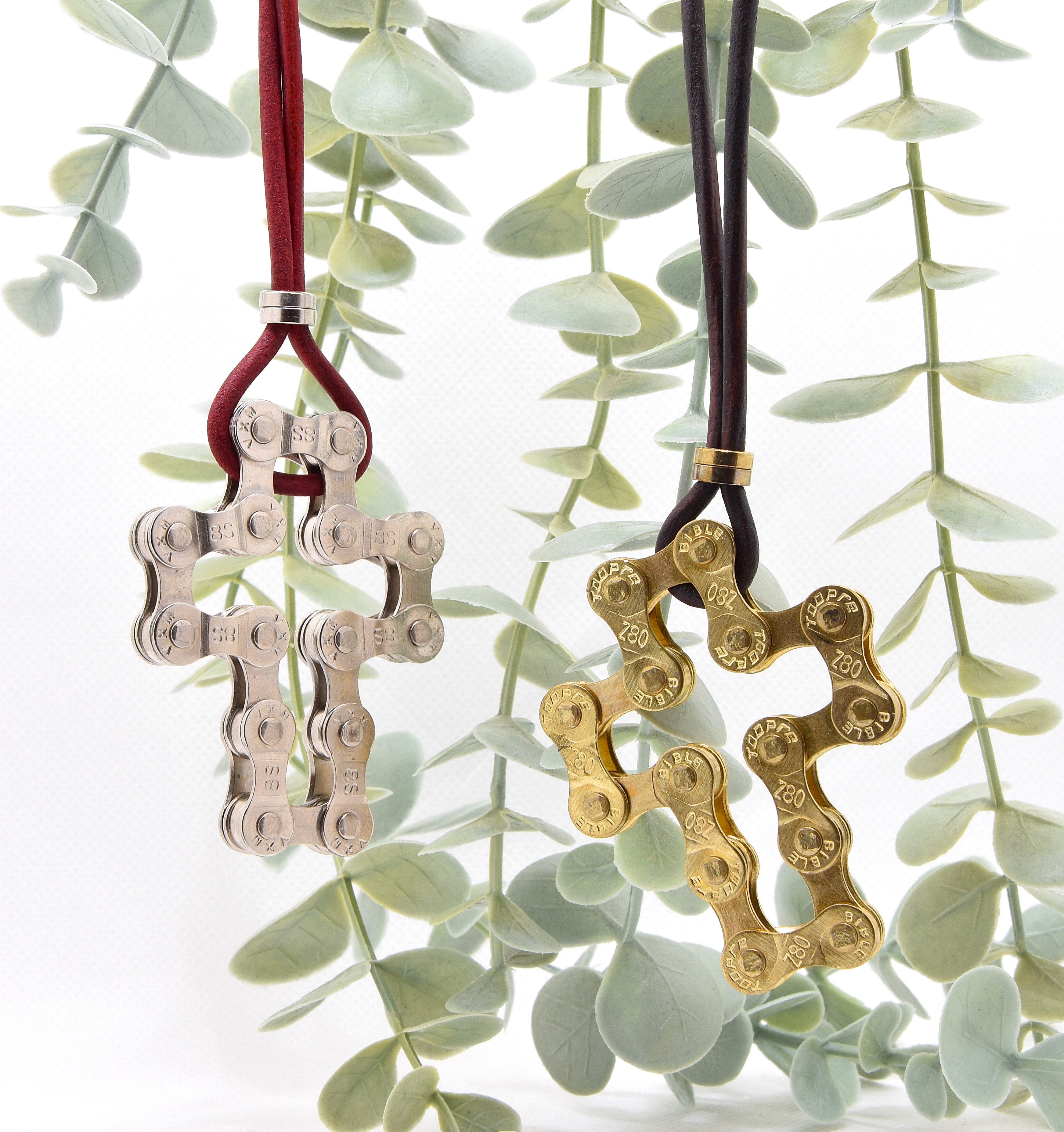 Halskette Leder - Anhänger Kreuz